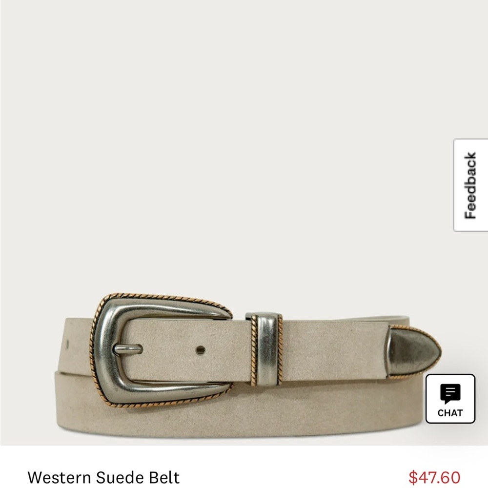 Lucky Brand Western Belt in Natural 100% Leather